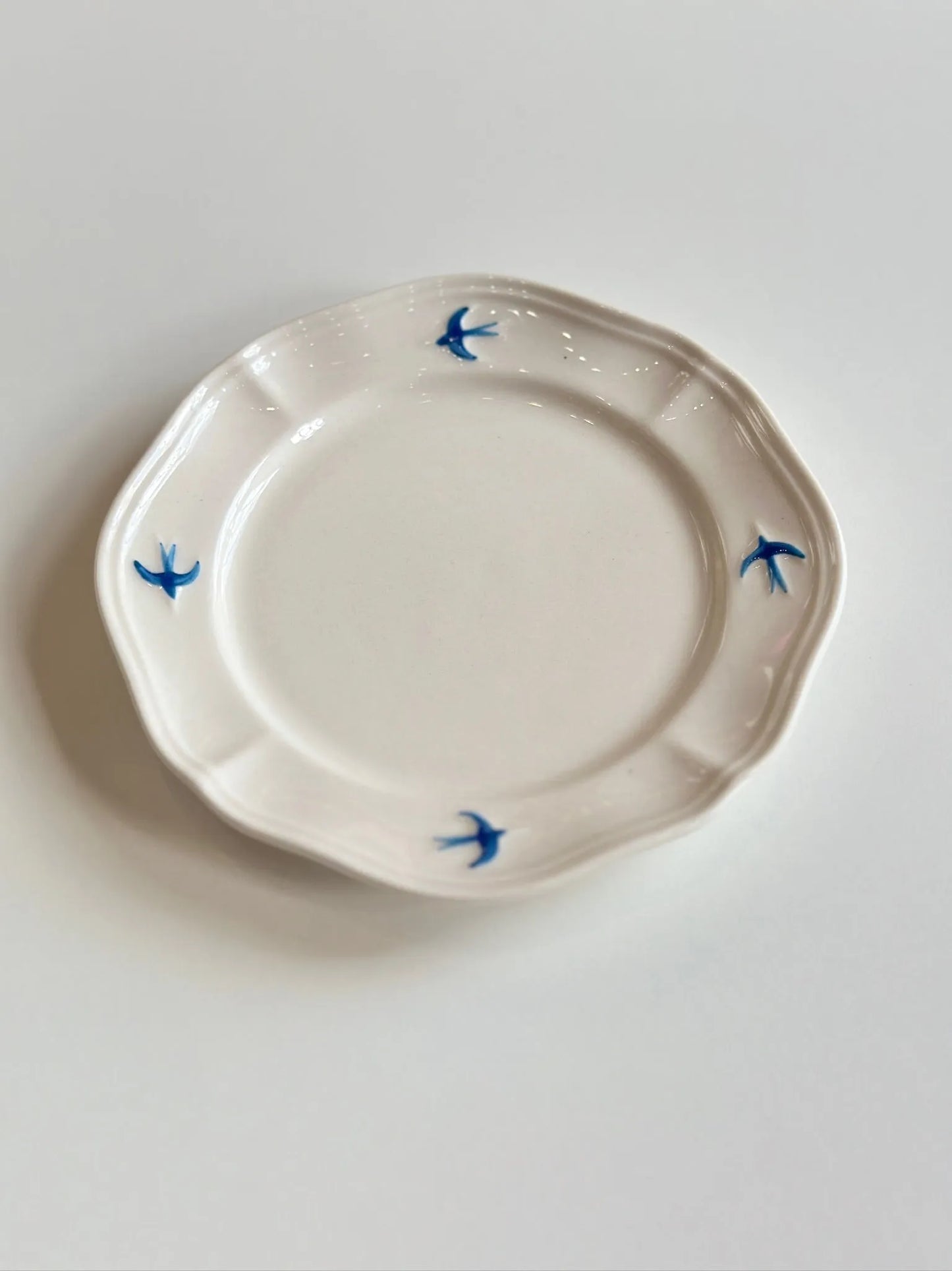Bluebird Painted Tea Cup and Saucer - Mellow