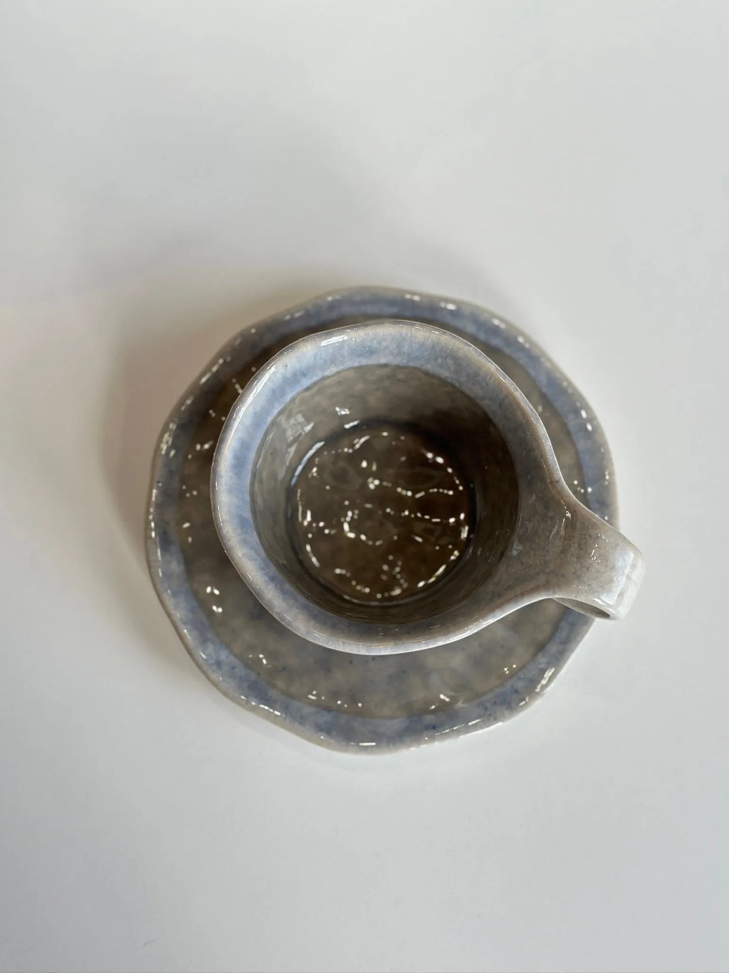 Glazed Ceramic Teacup and Saucer - Mellow