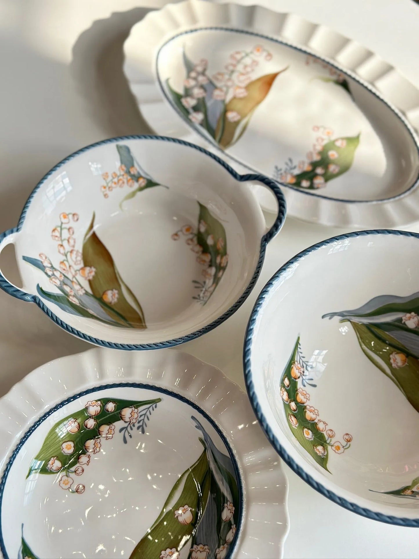 Canterbury Bells Pleated Serving Platter - Mellow