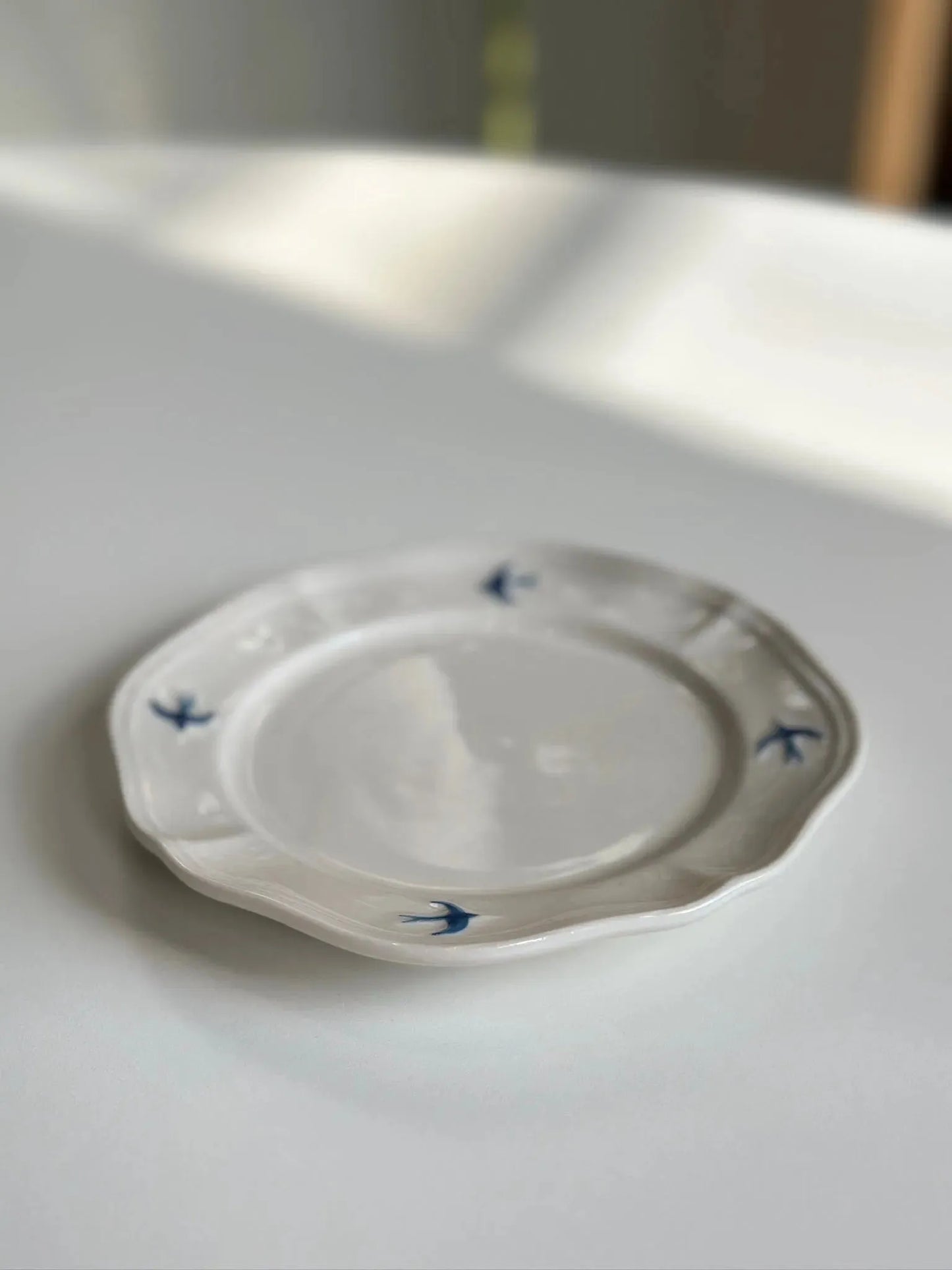 Bluebird Painted Tea Cup and Saucer - Mellow