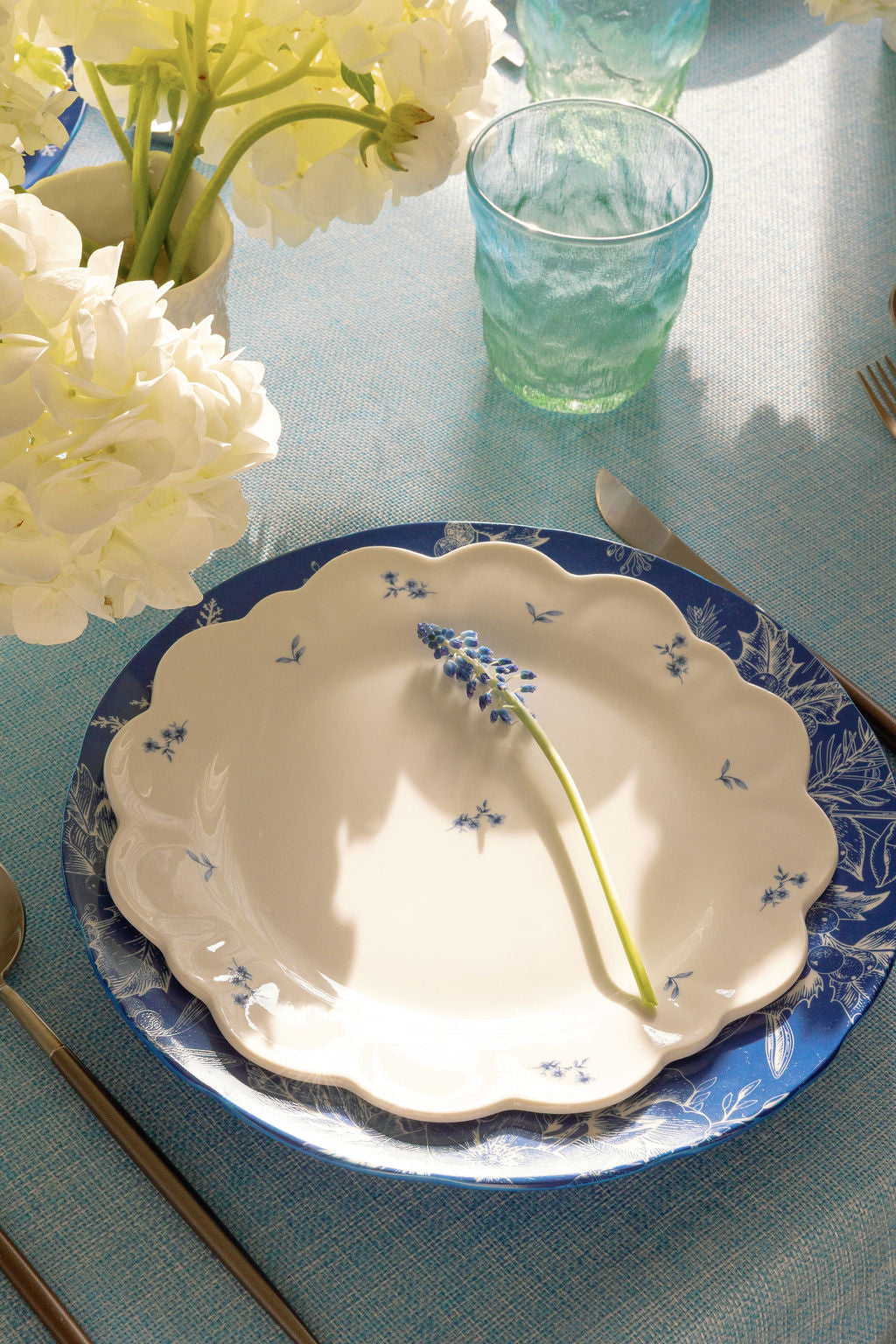 Scalloped Bluebell Dessert Plate