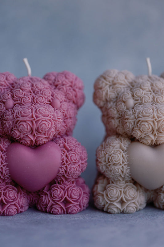 Verba Candle Co Rose Bear Candle
