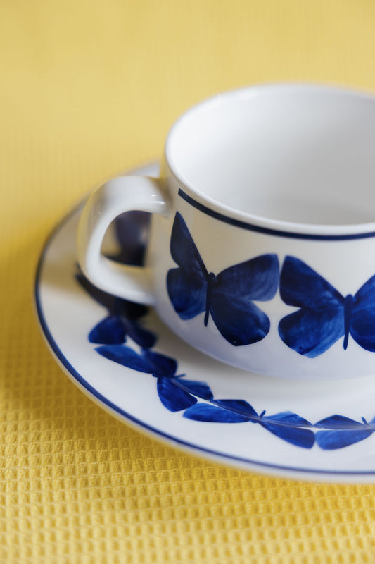 Adonis Blue Butterfly Cup and Saucer