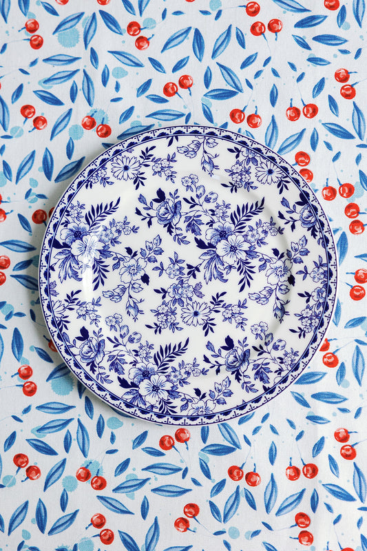 Indigo Wildflower Dessert Plate