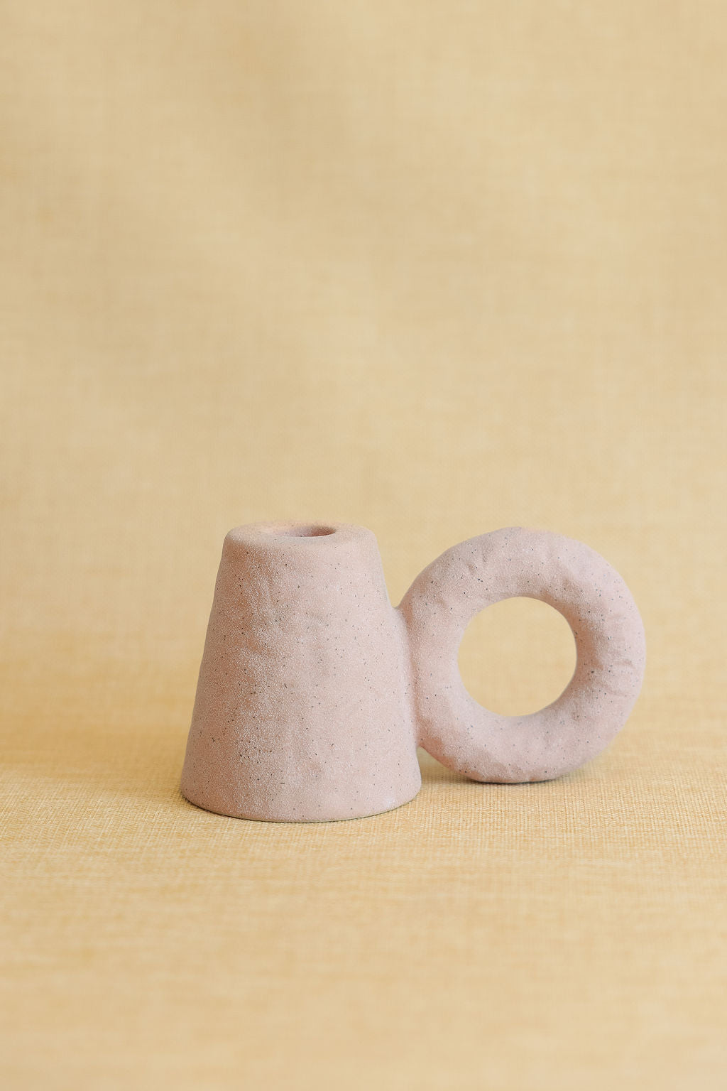 Textured Mud Ceramic Candleholder