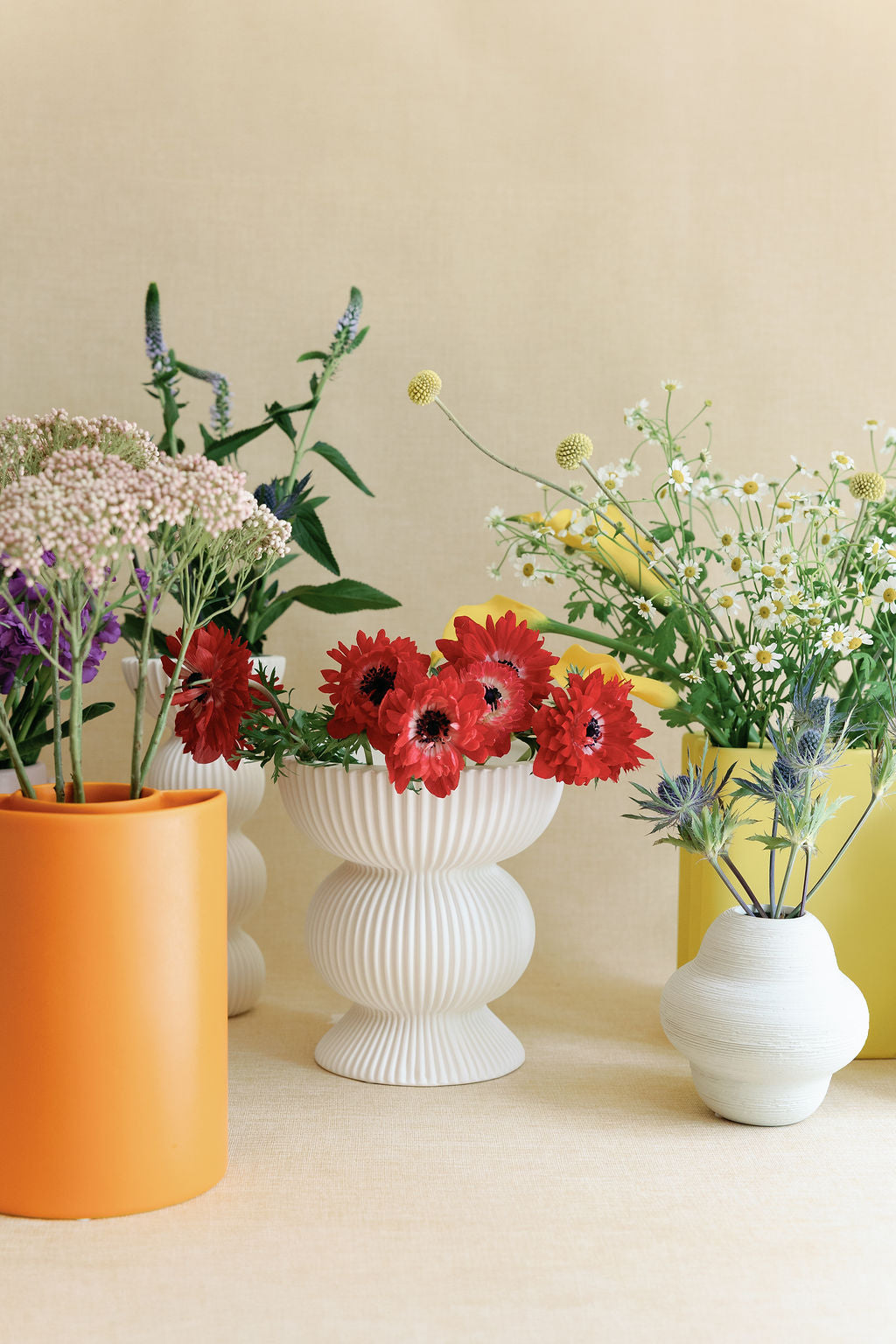 Fluted Column Ceramic Vase