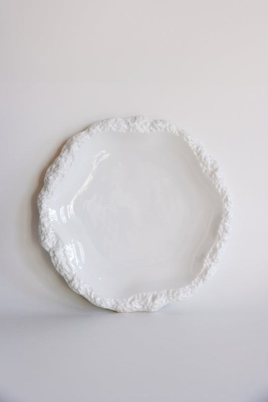 Amalfi Textured Rim Porcelain Dinner Plates, Set of 4