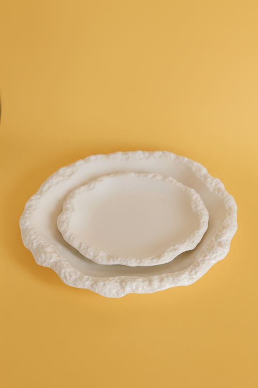 Amalfi Textured Rim Porcelain Salad Plates, Set of 4