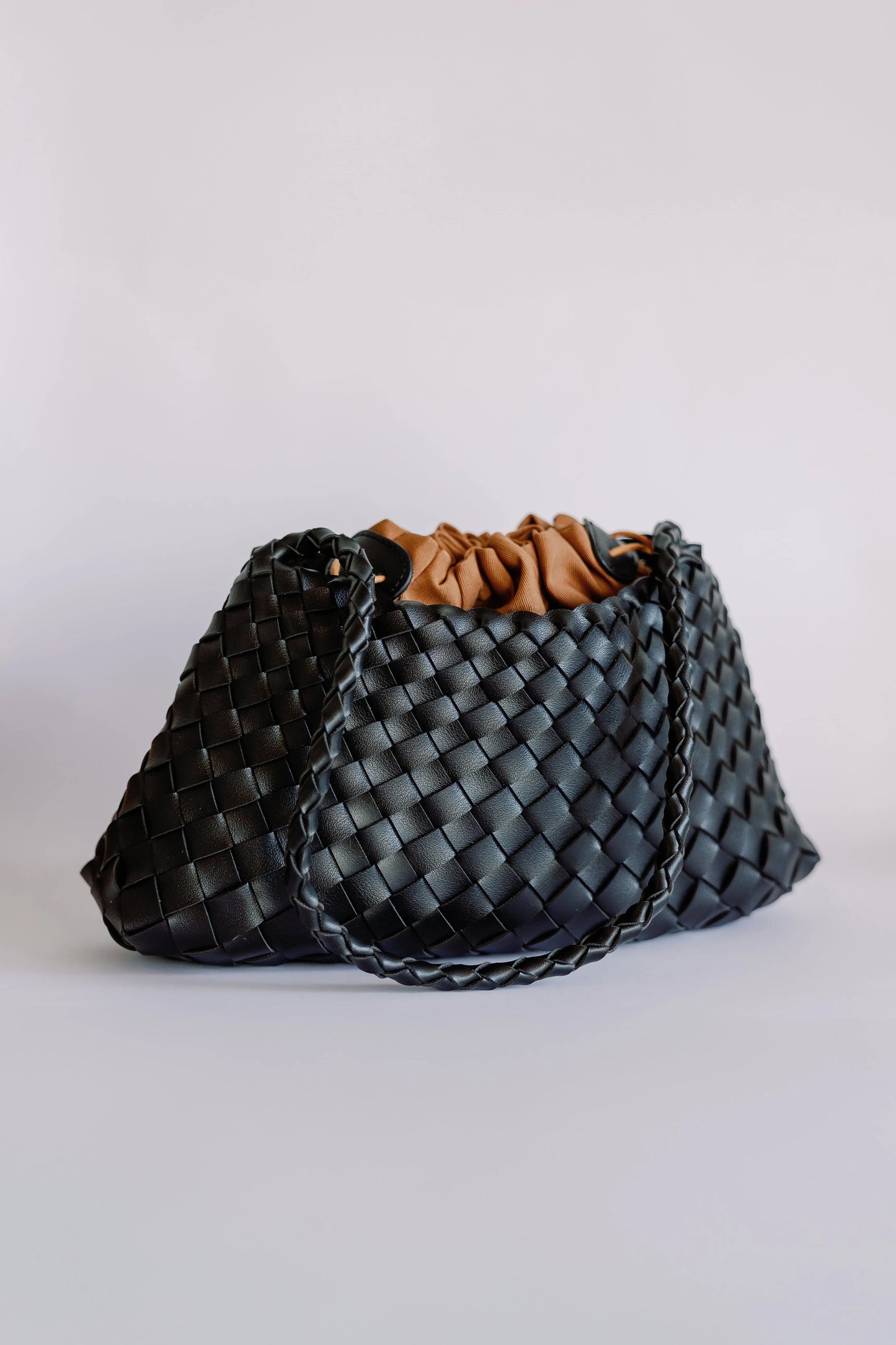 The Woven Leather Clutch - Mellow