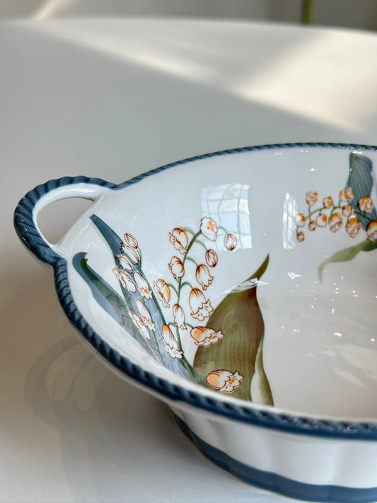 Canterbury Bells Braided Serving Bowl with Handles - Mellow