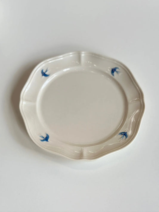 Bluebird Painted Dinner Plate - Mellow
