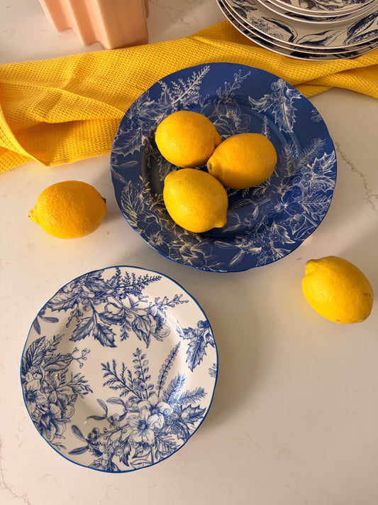 Coastal Chinoiserie Salad Plates, Set of 4