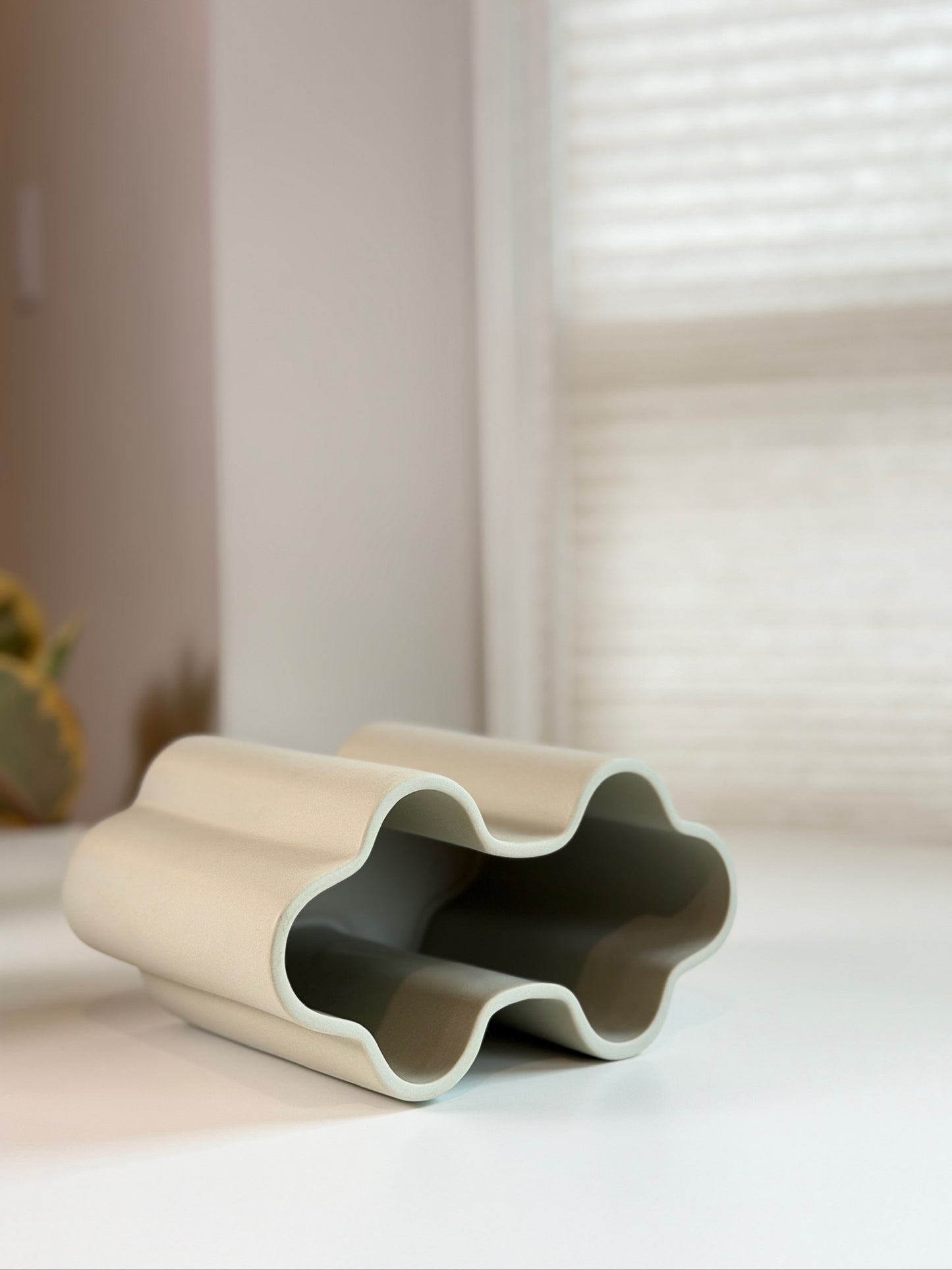 Scalloped Ceramic Vase