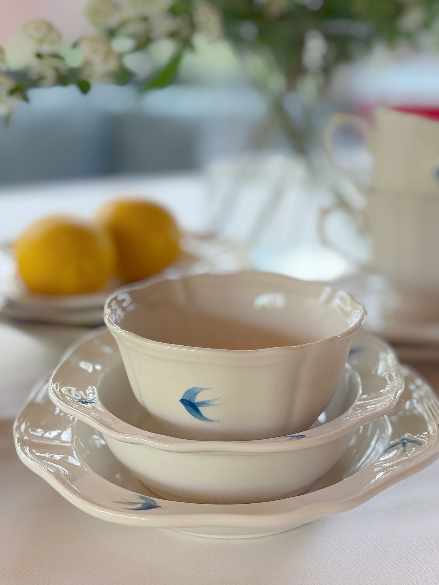 Bluebird Painted Petite Bowl, Set of 2
