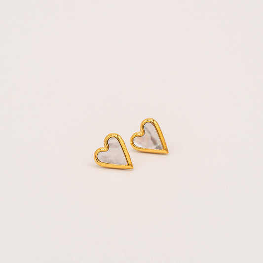 Pearl Heart Earrings