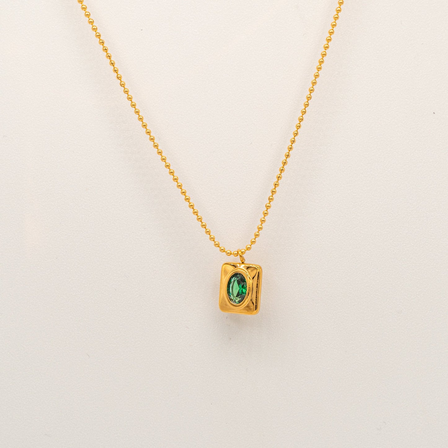 Vintage Green Gem Necklace