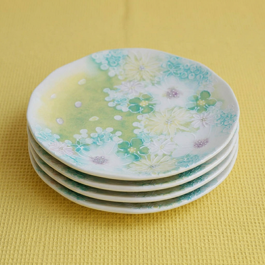 Watercolor Meadow Floral Dinner Plates, Set of 4