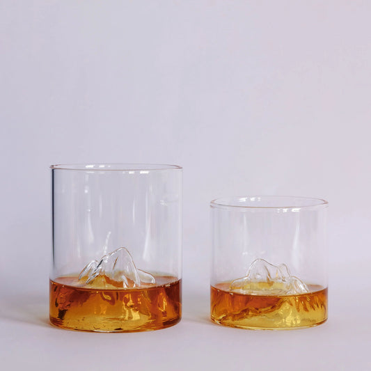 Glacier Mountain sculptural drinking glasses, set of two