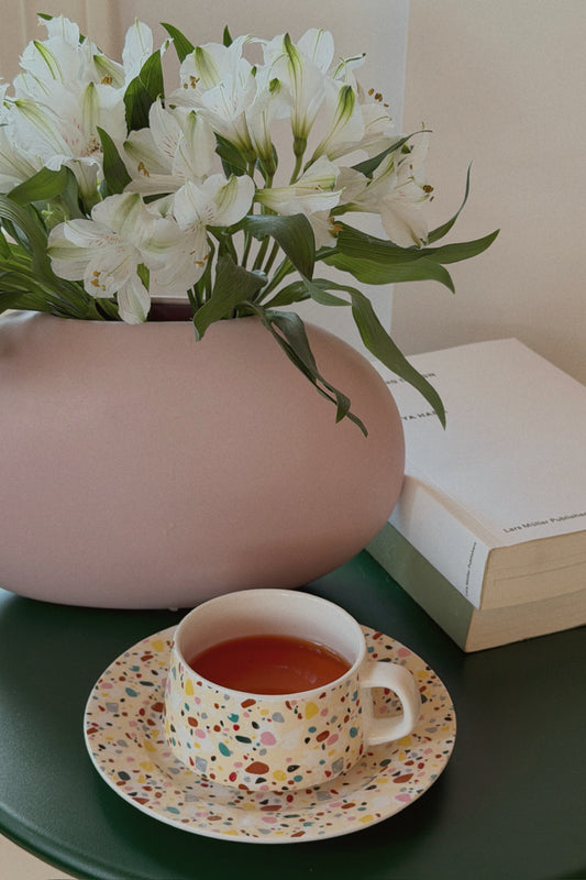 Terrazzo Tea Cup and Saucer Set