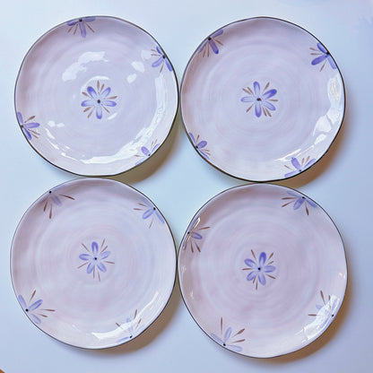 Sculpted Orchid Porcelain Salad Plates, Set of 4