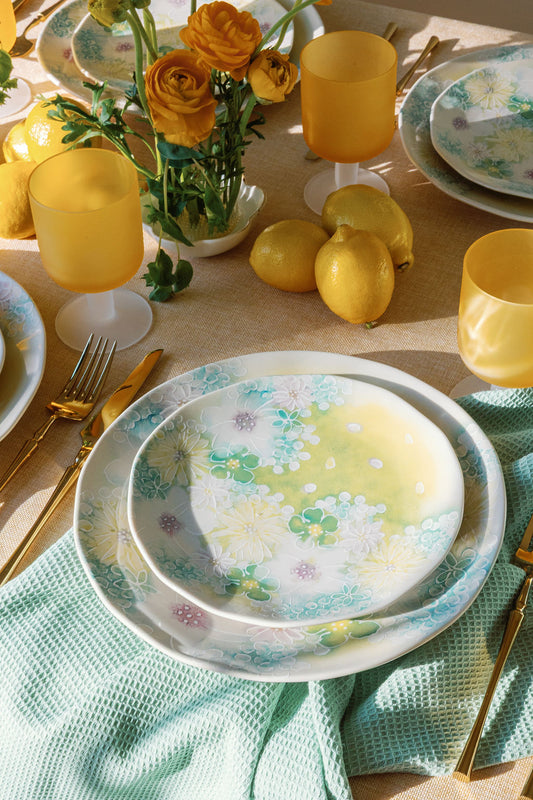 Watercolor Meadow Porcelain Dinner Plates, Set of 4