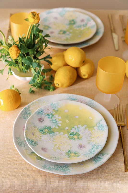 Watercolor Meadow Porcelain Salad Plates, Set of 4
