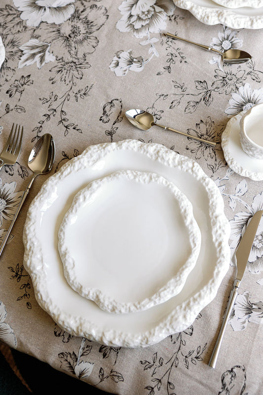 Amalfi Textured Rim Porcelain Salad Plates, Set of 4