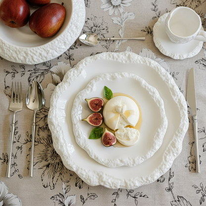 Amalfi Textured Rim Porcelain Salad Plates, Set of 4