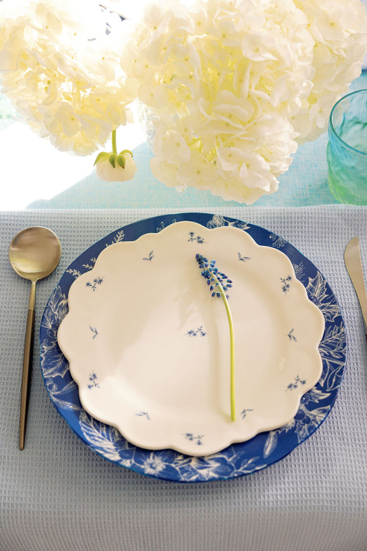 Coastal Chinoiserie Dinner Plates, Set of 4