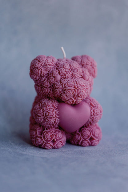 Verba Candle Co Rose Bear Candle