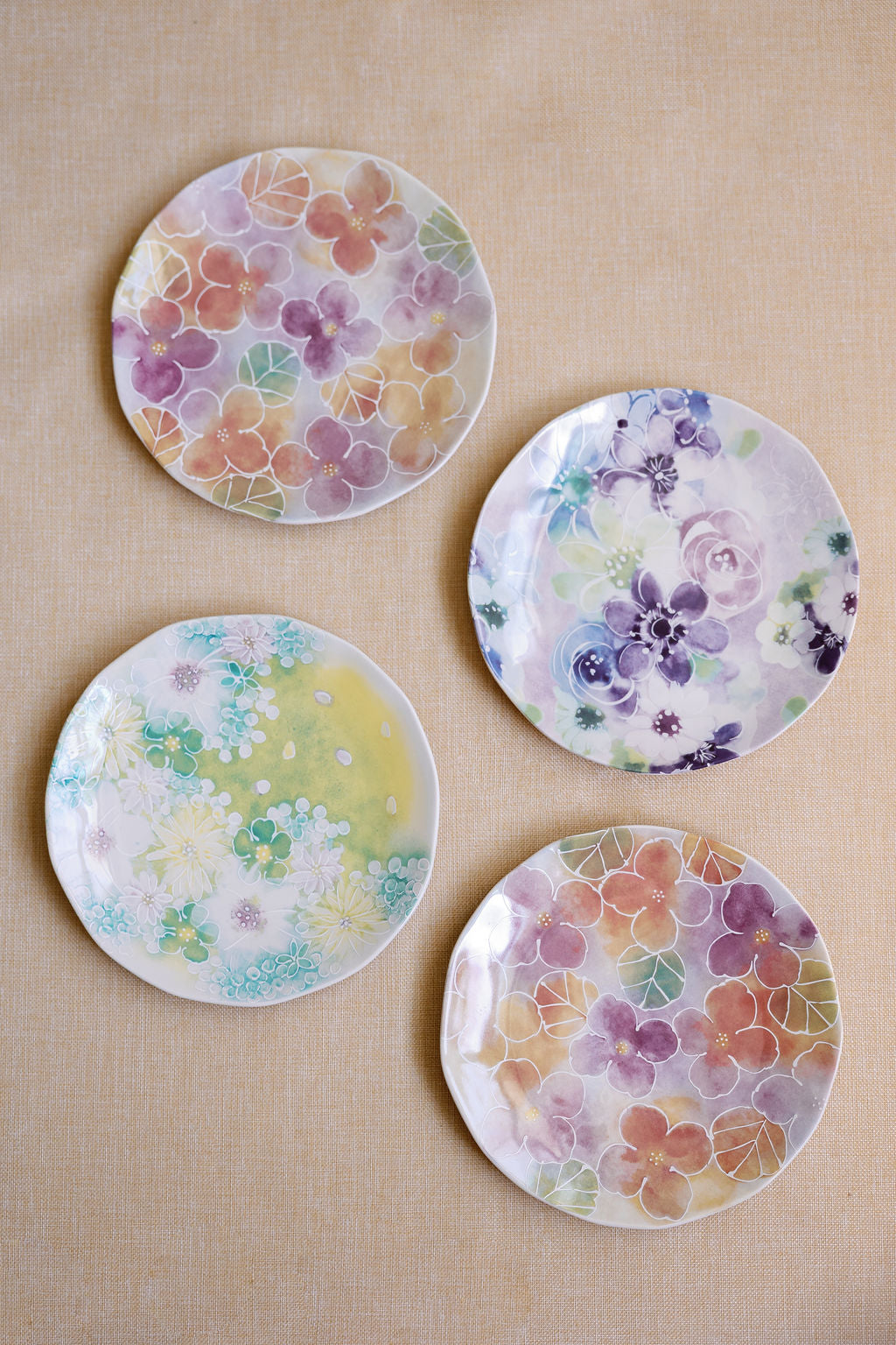 Watercolor Wildflower Dinner Plates, Set of 2