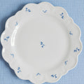Scalloped Bluebell Porcelain Dessert Plates, Set of 2