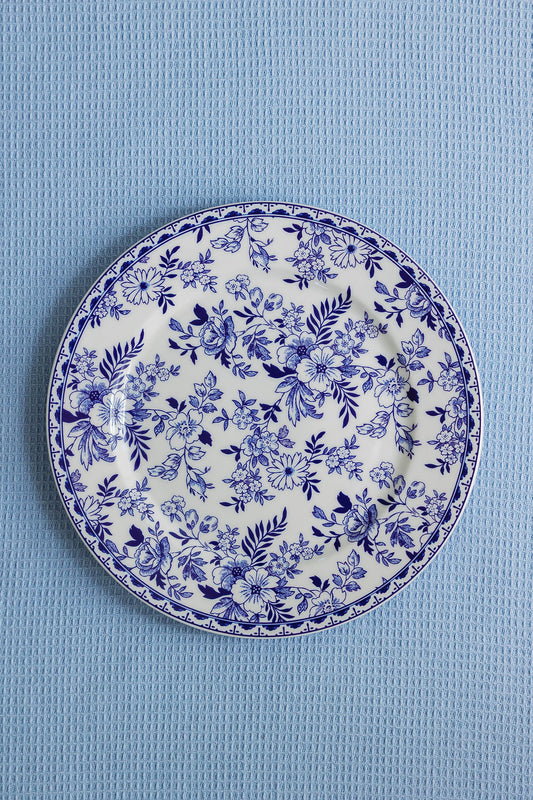 Indigo Wildflower Porcelain Dessert Plates, Set of 4