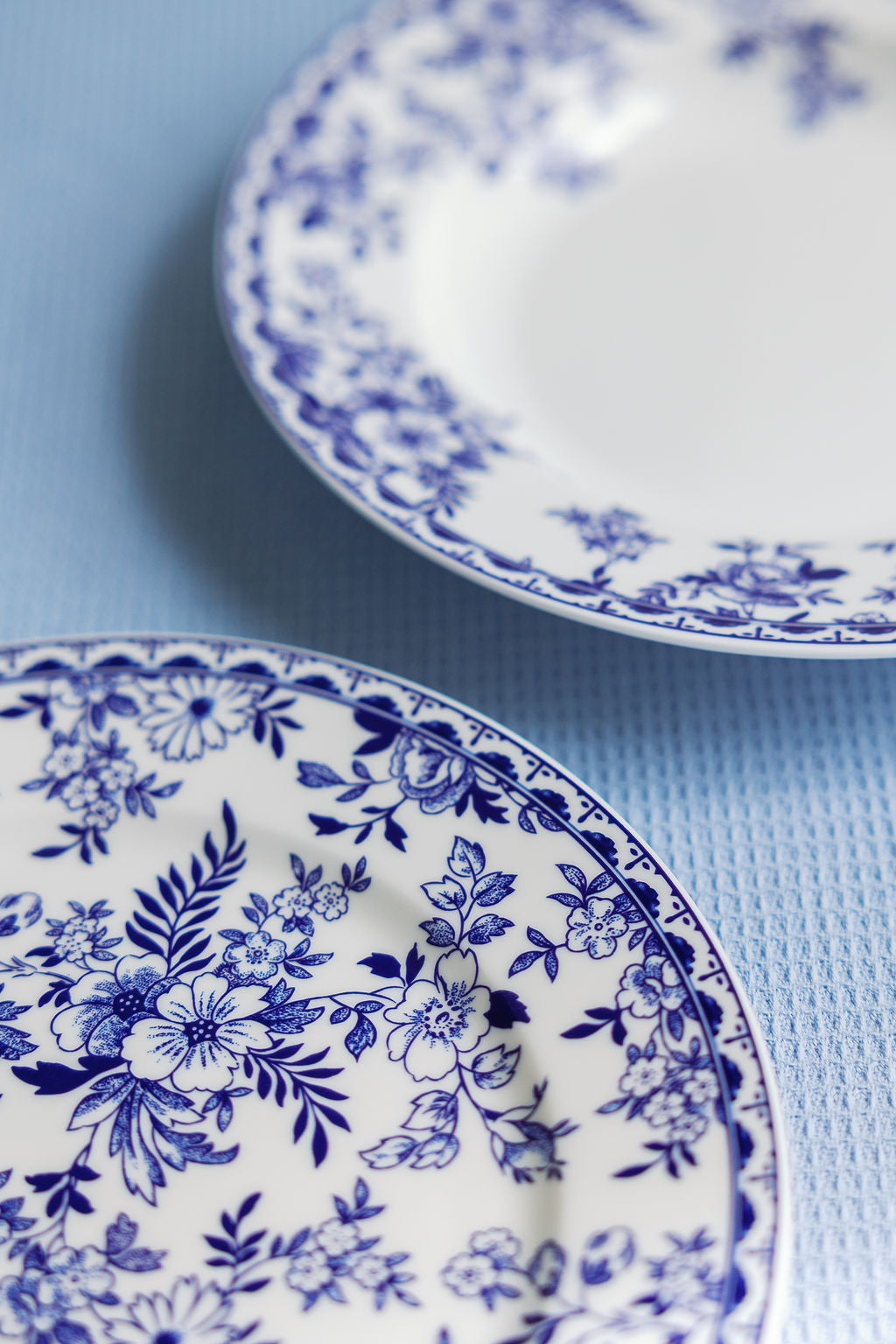 Indigo Wildflower Porcelain Dinner Plates, Set of 4