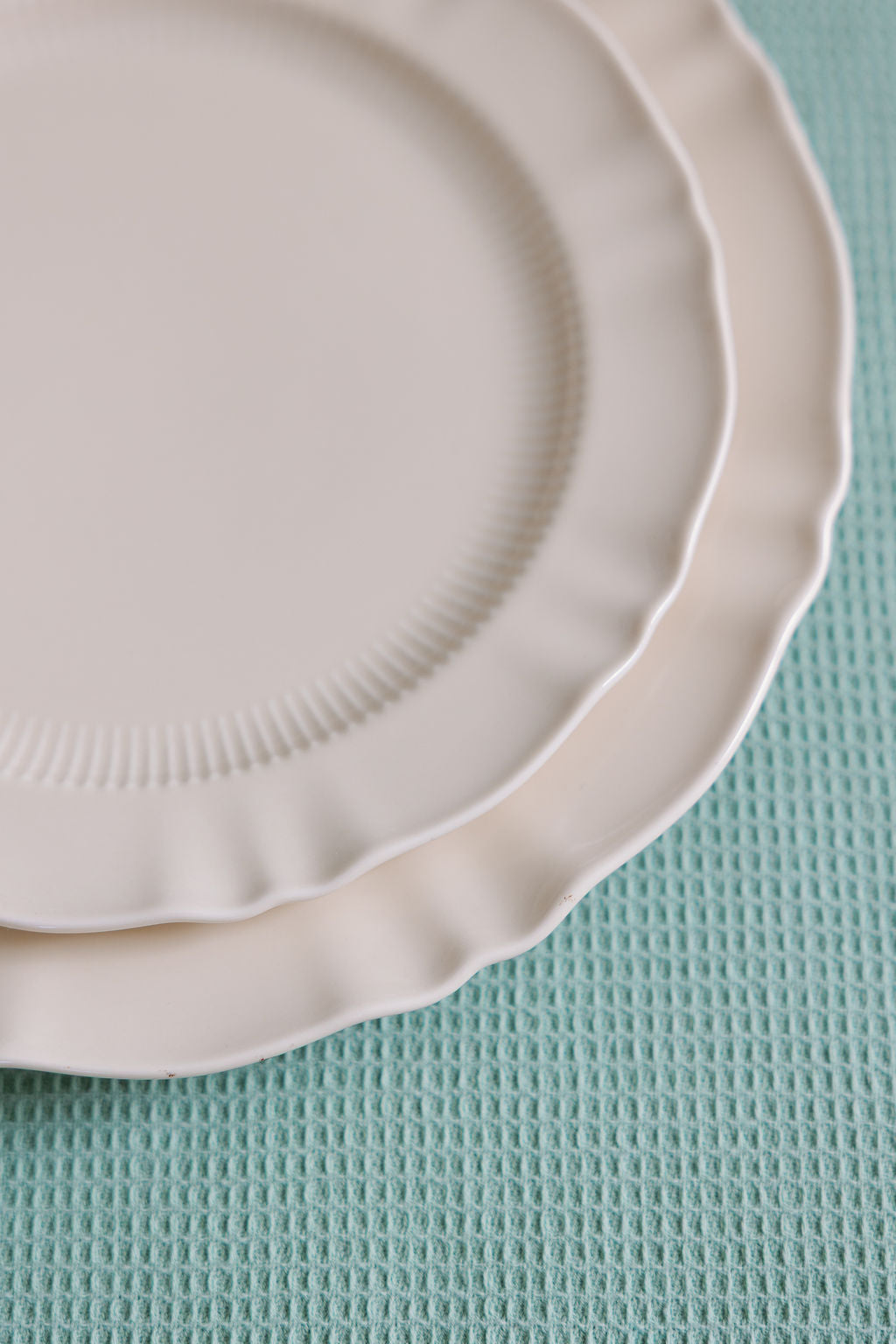 Provence Pleated Porcelain Salad Plates, Set of 4