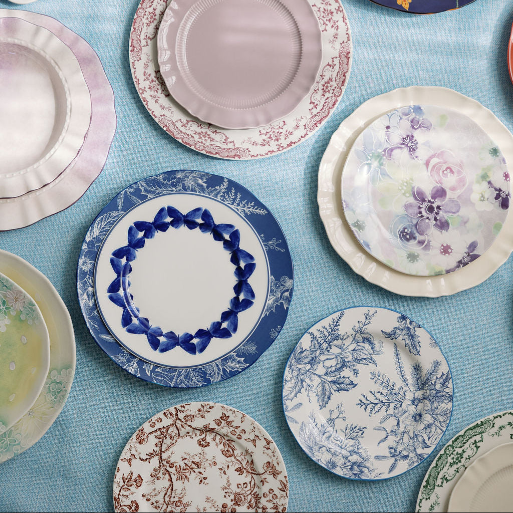 Adonis Blue Butterfly Dessert Plates, Set of 4