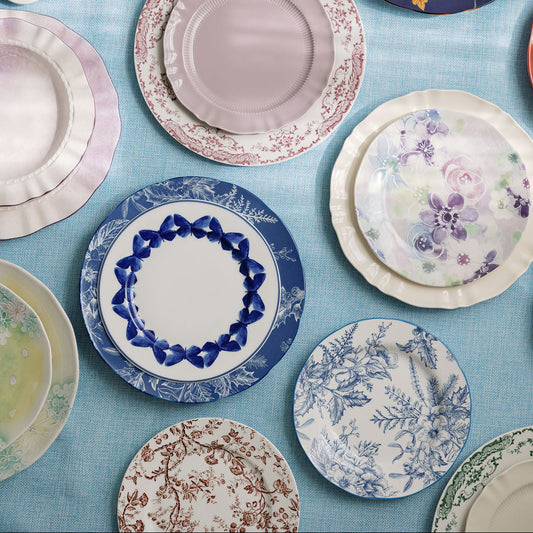 Adonis Blue Butterfly Dessert Plates, Set of 4