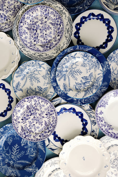 Adonis Blue Butterfly Dessert Plates, Set of 4
