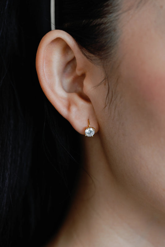 Crystal Solitaire Huggies - Mellow