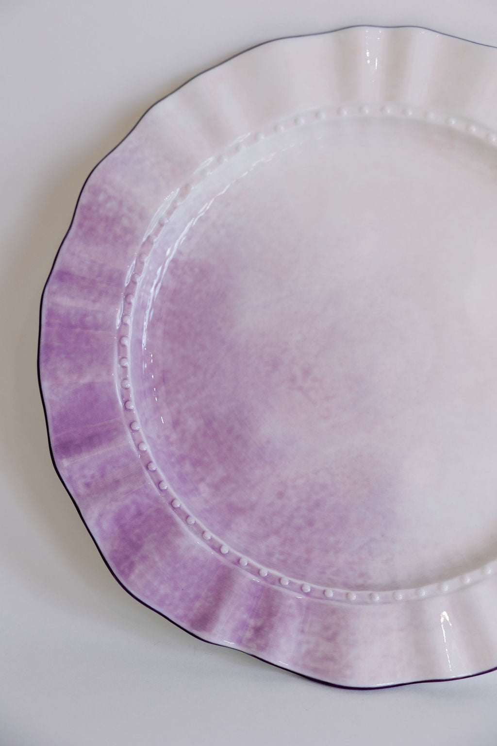 Lavender Ombre Ruffle Dinner Plates