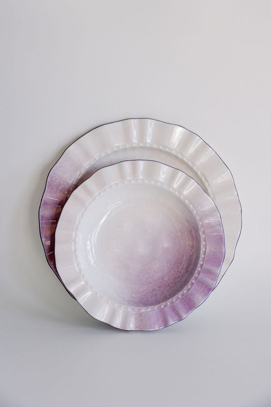 Lavender Ombre Ruffle Pasta Plates