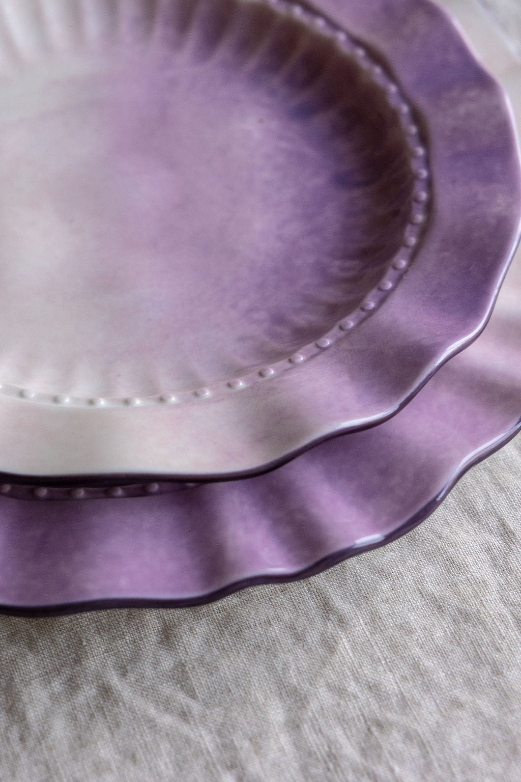 Lavender Ombre Ruffle Dinner Plates