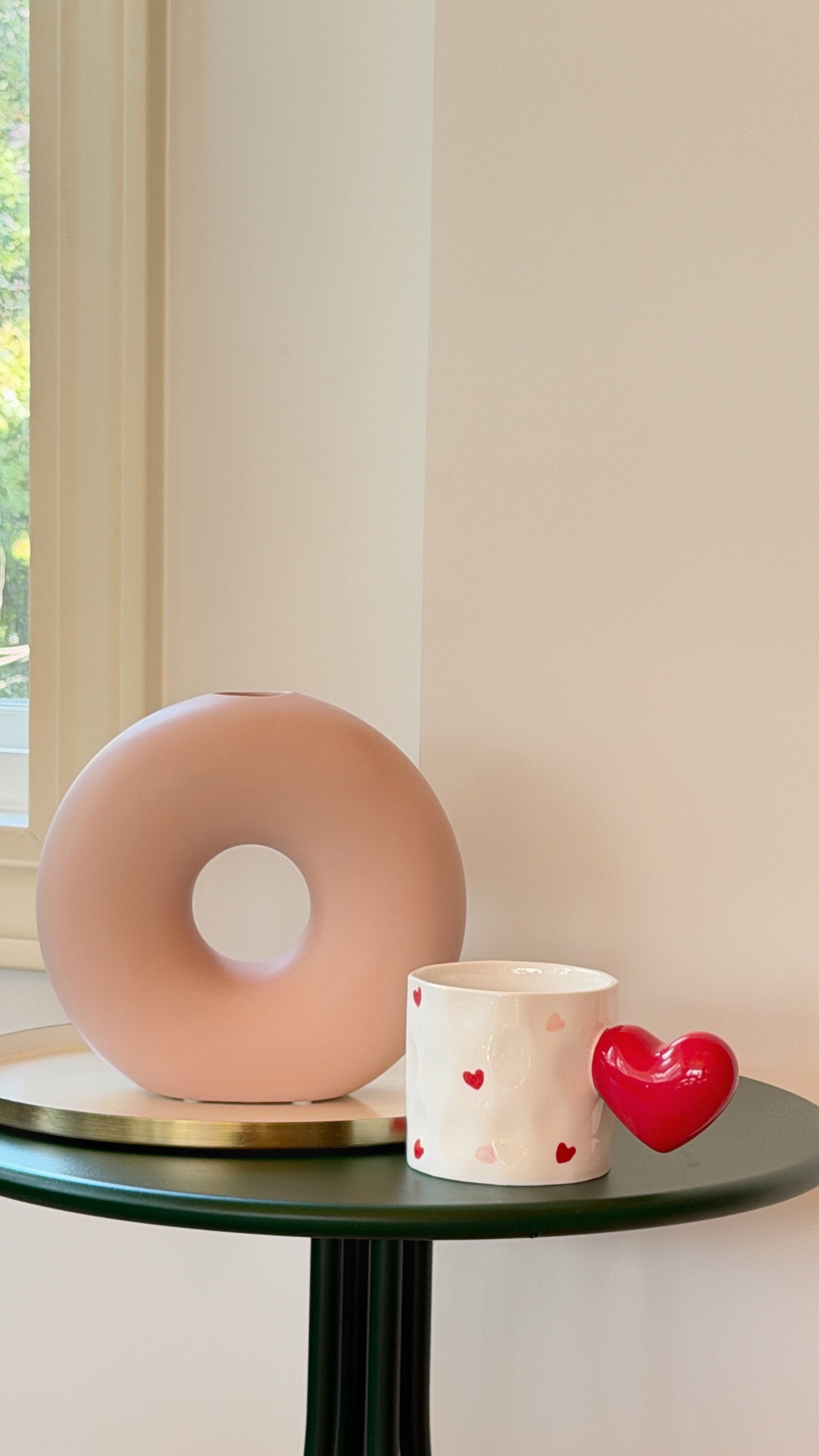 Sweetheart Valentine's porcelain mug with romantic heart motif