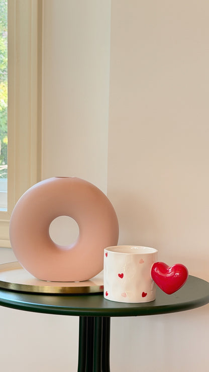 Sweetheart Valentine's porcelain mug with romantic heart motif