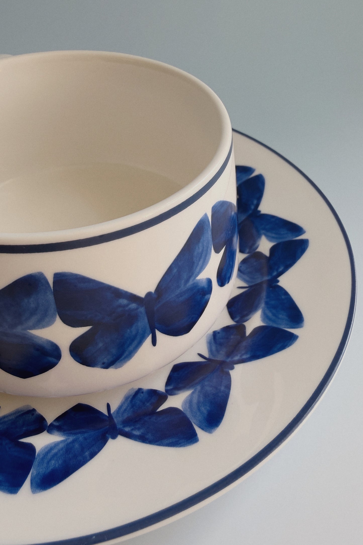 Adonis Blue Butterfly Cup and Saucer