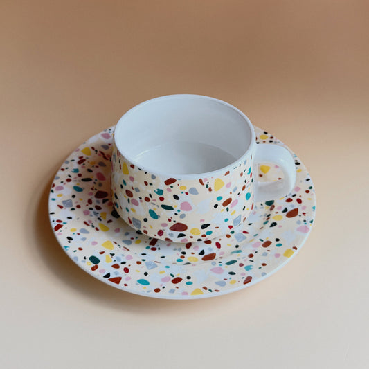 Terrazzo Tea Cup and Saucer Set