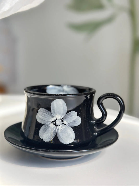 Noir Meadow Mug and Saucer - Mellow