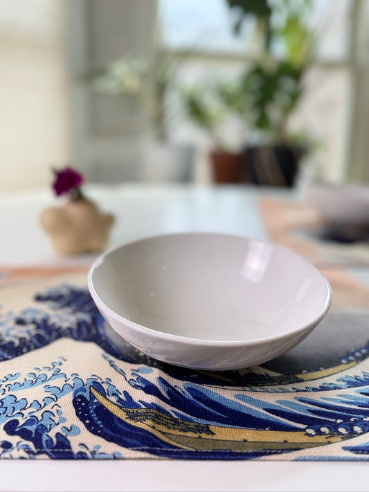 Asymmetrical Porcelain Dessert Bowl, Set of 4