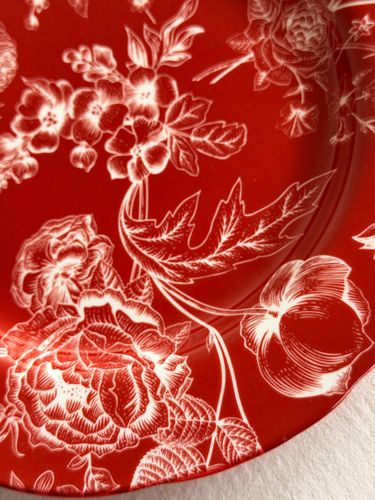 Cherry Chinoiserie Porcelain Dinner Plates, Set of 4