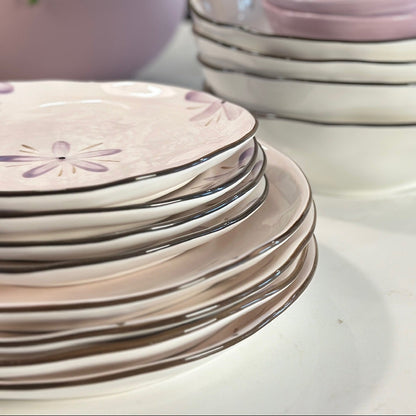 Sculpted Orchid Floral Salad Plates, Set of 4